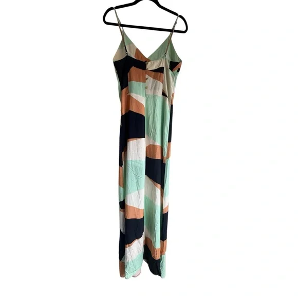 VIX -Mint Green, Black, and Tan Maxi Dress